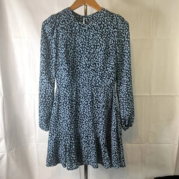 Mi Ami Blue Animal Print Fit & Flare Dress Size XS - Picture 13 of 13
